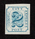 Lot # 072 Adams' City Express Post, 1850-51, 2¢ Blue - Lokalausgaben