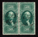 Lot # 079 Revenue, 1863, First Issue, $50 U.S. Internal Revenue, Perforated, PAIR - Unclassified