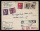 Lot # 184 Insured Air Mail Rate: 1938, $1 Wilson Purple And Black (Two Copies) 1938, 50¢ Taft 1938, 25¢ McKinley 1942, 3 - Covers & Documents