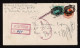 Lot # 190 Registered Airmail: 1938 20c Garfield Bright Blue Green Tied On 6c 1945 Embossed Air Mail Envelope By Smudged  - Covers & Documents