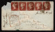 Lot # 408 Bermuda: 1854, 1d Red Brown On Bluish, Small Crown Watermark, Perf. 16, Strip Of Five (missing End Stamp) - 1859-1963 Colonia Británica