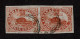 Lot # 430 1851, Beaver, 3d Red, PAIR, Laid Paper - Usados