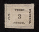 Lot # 572 FIJI: 1871, Times Express, 3d Black On Rose, Laid Bâtonné Paper - Fidji (...-1970)