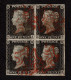 Lot # 583 1840, Queen Victoria First Issue, 1d Black Block Of Four Red Maltese Cross Cancels - Oblitérés