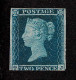 Lot # 594 1849 2d Blue, Plate 4 INVERTED WATERMARK TJ - Unused Stamps
