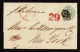 Lot # 605 Used To New York: Retaliatory Rate; 1847, Queen Victoria (embossed), 1s Pale Green, Cut To Shape - Cartas & Documentos