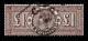 Lot # 635 1884, Queen Victoria, £1 Brown Lilac, Imperial Crowns Watermark - Gebraucht