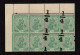 Lot # 772 India: 1922, King George V, 1/4a On 1/2a Bright Green Corner Block Of 8 - Autres & Non Classés