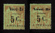 Lot # 863 Nossi-Be: 1891 5c On 20c Overprints P&Q, 2 Stamps - Autres & Non Classés