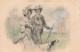 ILLUSTRATION NON SIGNE - Un Couple Promenant Leur Chien - Carte Postale Ancienne - Vor 1900