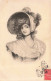 FANTAISIE - Femmes - Portrait D'une Femme Au Crayon - Carte Postale Ancienne - Babies