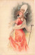 ILLUSTRATION NON SIGNE - Une Bergère - Carte Postale Ancienne - Before 1900