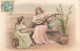 ILLUSTRATION NON SIGNE - Deux Jeunes Filles Dont L'une Joue à La Guitare - Carte Postale Ancienne - Before 1900