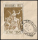 1898 BELGIUM 10C UPRATED REGISTERED POSTAL STATIONERY ENVELOPE EXPOSITION BRUXELLES 1897 TO GREECE - Omslagen