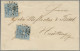 Bayern - Marken Und Briefe: 1850, 2 Einzelwerte 3 Kr Blau, Platte 5, Entwertet M - Sonstige & Ohne Zuordnung