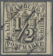 Hamburg - Marken Und Briefe: 1859, ½ S Wappen, Dreiseitig Voll- Bis Breitrandige - Hambourg