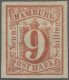 Hamburg - Marken Und Briefe: 1859, 9 S Rot, Seltener Probedruck Ohne Wz, Farbfri - Hamburg