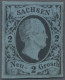 Sachsen - Marken Und Briefe: 1851, 2 Neugroschen, Druckprobe Auf Hellblauen Kart - Saxony