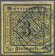 Württemberg - Marken Und Briefe: 1851, 3 Kr. Schwarz Auf Pastellgelb, Blauer K 2 - Autres & Non Classés