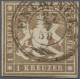 Württemberg - Marken Und Briefe: 1857, 1 Kr Dunkelockerbraun Mit Seidenfaden, üb - Autres & Non Classés