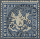 Württemberg - Marken Und Briefe: 1861, 18 Kr Dunkelblau Auf Dünnem Papier, Farbf - Autres & Non Classés