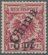 Deutsche Post In China: 1900, 5 Pf Auf 10 Pf Krone/Adler Mit Steilem Aufdruck, F - Chine (bureaux)