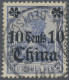 Deutsche Post In China: 1905, Germania 10 Cents Auf 20 Pf. Ultramarin Ohne Wasse - China (kantoren)