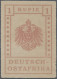 Deutsch-Ostafrika: 1916, WUGA-AUSGABE, 1 R. Graurot, Rechts Zwei Minimale Kerben - Deutsch-Ostafrika