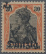 Danzig: 1920, 1 M. Auf 30 Pfg. Mit Netzunterdruck "Spitzen Nach Oben" Und OHNE W - Sonstige & Ohne Zuordnung