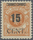 Memel: 1923, Freimarke 15 C. Auf 25 Mark Lebhaftrötlichorange Mit Schwarzem Buch - Memel (Klaïpeda) 1923