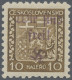Sudetenland - Reichenberg: 1938, Freimarke "Staatswappen", 10 H Dunkelorangebrau - Sudetes