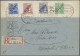 Berlin: 1948, Schwarzaufdruck, Kpl. Auf 5 Philatelistischen Briefen, Mit Luftbrü - Lettres & Documents