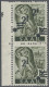 Saarland (1947/56): 1947, 2 Fr. Auf 12 Pfg. Schwarzgrauoliv, Postfrisches Senkr. - Ungebraucht