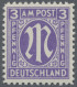 Bizone: 1945, 3 Pf AM-Post Deutscher Druck, Dunkelbläulichviolett, Gez. 11½, Alf - Other & Unclassified