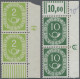 Bundesrepublik Deutschland: 1951, Posthorn 2 Pfg. Senkr. Paar, Eckrand UR Mit Dr - Unused Stamps