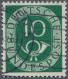 Bundesrepublik Deutschland: 1951, Posthorn 10 Pfg. Mit Selt. Wasserzeichen 4 Vb, - Gebraucht