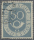 Bundesrepublik Deutschland: 1951, 50(Pf) Posthorn Mit Plattenfehler "senkrechter - Usati