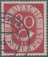 Bundesrepublik Deutschland: 1951, Posthorn 80 Pfg. Mit Plattenfehler "Striche Im - Used Stamps