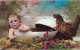 FÊTES ET VOEUX - Pâques - Un Bébé Dans Une Coquille D'œuf - Colorisé - Carte Postale Ancienne - Pâques