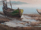 Delcampe - Tableau Ancien Marine Barques Bord De Mer - Huiles