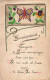 FANTAISIE - Carte Brodée - Anniversaire - Carte Postale Ancienne - Bestickt