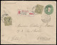 1893 BELGIUM UPRATED 10c REGISTERED PS ENV (H&G#2). TO ATHENS, GREECE. RARE - Omslagen