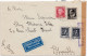 34075# GUERRE ESPAGNE LETTRE PAR AVION CENSURE CENSURADA Obl MADRID 1937 MARSEILLE BOUCHES DU RHONE - Republicans Censor Marks