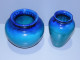 -2 VASES CERAMIQUE VINTAGE 1970 Signés DINIS PORTUGAL Dégradé De Vert & Bleu   E - Vazen