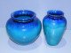 Delcampe - -2 VASES CERAMIQUE VINTAGE 1970 Signés DINIS PORTUGAL Dégradé De Vert & Bleu   E - Vases