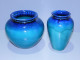 Delcampe - -2 VASES CERAMIQUE VINTAGE 1970 Signés DINIS PORTUGAL Dégradé De Vert & Bleu   E - Vasen