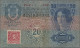 Delcampe - Czechoslovakia: Republika Československá, Lot With 3 Banknotes 1919 Stamp Issue, - Czechoslovakia