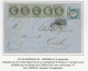 FRANCE Aff Dit De SEPTEMBRE 1871 - LSC Bordeaux Avec 20c CERES Et 5 X 1c EMPIRE LAURE Pour CADILLAC - 1870 Assedio Di Parigi