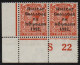 1922 Thom "black" 2d Die II S22 Perf. Control Pair, Left Stamp With Missing "V" In Watermark.  Extremely Rare! - Unused Stamps