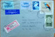 POLAND1962, REGISTER COVER, USED TO USA, SHIP, BIRD, 5 DIFFERENT STAMP, SZCZAWNO ZDROJ TOWN & DETROIT CITY CANCEL - Briefe U. Dokumente